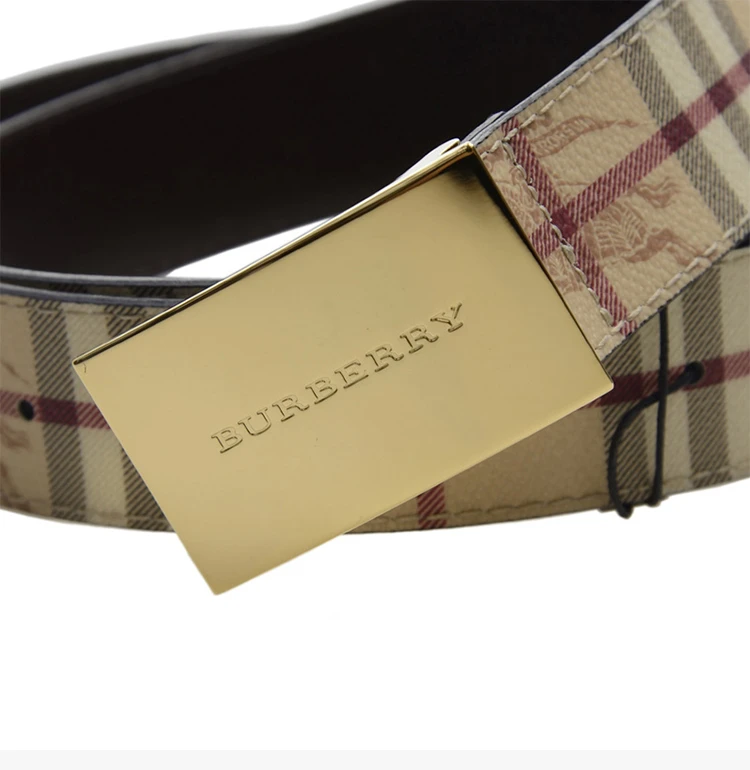 商品Burberry|Burberry 博柏利 杏色PVC男士腰带 3494881,价格¥1233,第5张图片详细描述