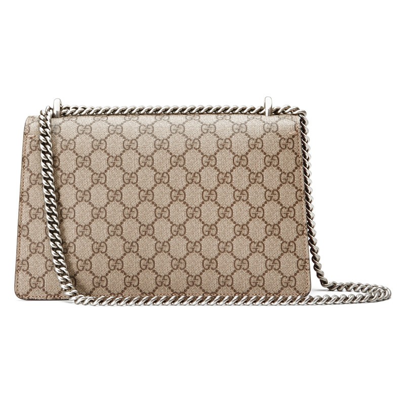 商品Gucci|GUCCI/古驰 Dionysus女士小号棕色帆布红色麂皮链条单肩酒神包 400249 KHNRN 8698,价格¥21288,第4张图片详细描述