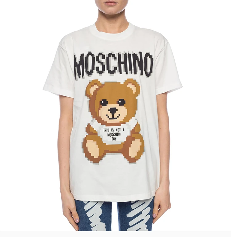 商品Moschino|MOSCHINO 白色女士T恤 A0776-9140-1002,价格¥999,第4张图片详细描述