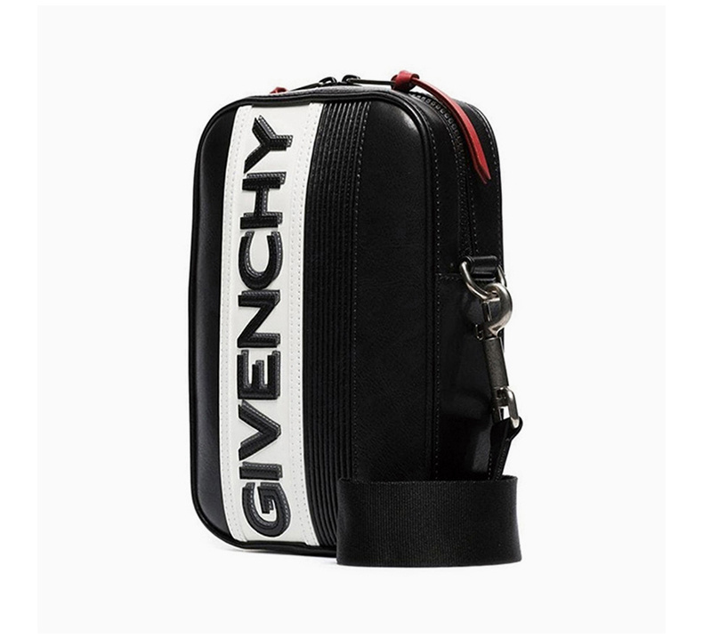 商品[国内直发] Givenchy|Givenchy 纪梵希 男士黑色/白色牛皮LOGO印花斜挎包单肩包 BK504YK0LP-004,价格¥8031,第6张图片详细描述