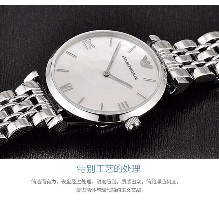 商品Armani|阿玛尼ARMANI 手表 钢制表带经典时尚休闲石英女士腕表AR1682,价格¥1221,第10张图片详细描述