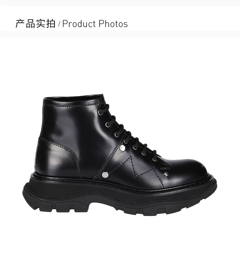 商品[国内直发] Alexander McQueen|ALEXANDER MCQUEEN 黑色女士踝靴 595469-WHZ81-1081,价格¥4192,第4张图片详细描述