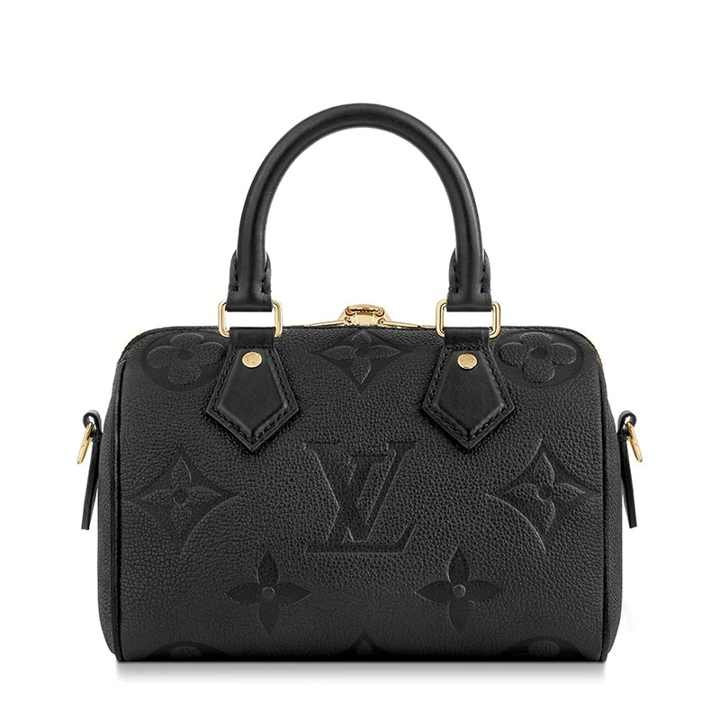 商品Louis Vuitton|预售十天 Louis Vuitton/路易威登 22春夏新款SPEEDY 20系列 女士黑色老花压纹粒面牛皮革金扣金锁配可拆卸链条皮革肩带单肩斜挎手提链条包M58953,价格¥18774,第5张图片详细描述