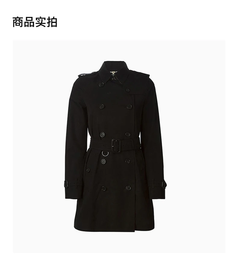 商品[国内直发] Burberry|BURBERRY 黑色女士风衣 3900459,价格¥9334,第4张图片详细描述