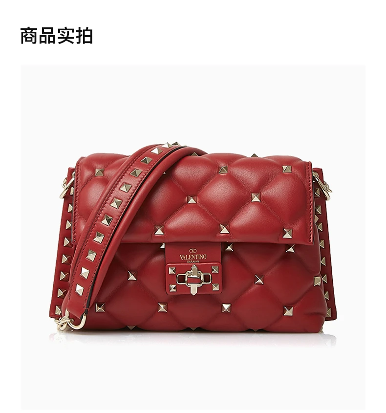 商品[国内直发] Valentino|VALENTINO 女士红色铆钉单肩包 RW2B0C72-NAP-0RO,价格¥12279,第4张图片详细描述