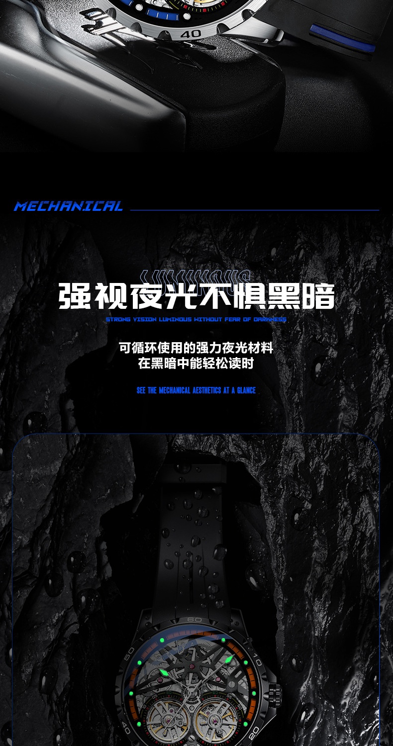 商品[国内直发] Mark Fairwhale|马克华菲品牌新款防水潮流手表创意圆形休闲手表男机械表,价格¥832,第10张图片详细描述