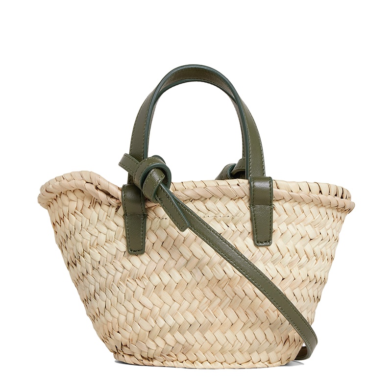 商品Celine|【包税】CELINE/赛琳 22新款PANIER TRIOMPHE系列 女士迷你款卡其绿色牛皮革棕榈叶编织单肩手提篮包10J392EH6.15KH,价格¥4209,第2张图片详细描述