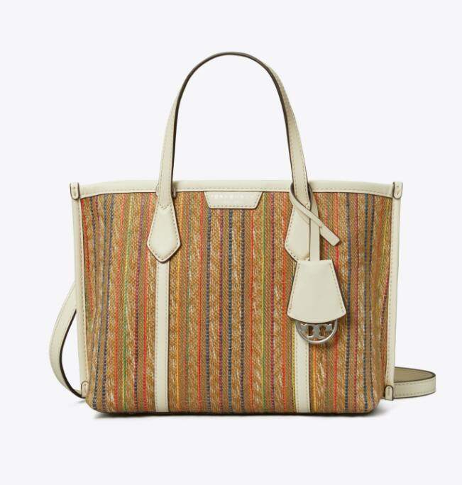 商品Tory Burch|汤丽伯奇女士PERRY 小号条纹三重隔层帆布托特包148574-960（香港仓发货）,价格¥2525,第18张图片详细描述