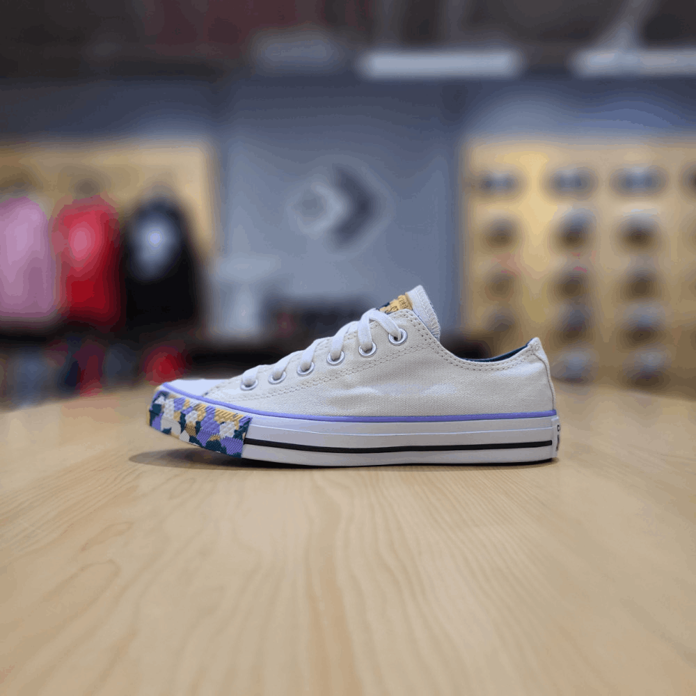 商品【预售商品15天发货】 Converse|【韩国直邮|包邮包税】匡威 女士 CHUNK TAYLOR ALL STAR 颜色 Flow Egret 帆布鞋 CTAS OX EGRET/BRIGHT SPRUCE 570292C,价格¥434,第2张图片详细描述