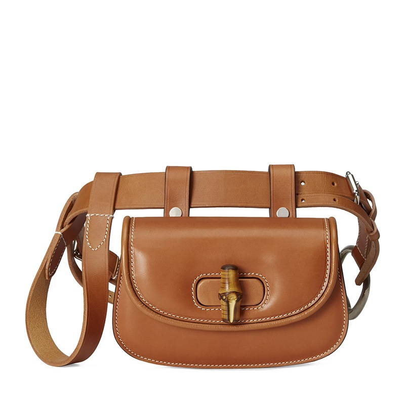 商品Gucci|GUCCI/古驰 22春夏新款 女士迷你棕色皮革多功能迷你腰包手提单肩竹节包681137UN5AN2176,价格¥19269,第7张图片详细描述