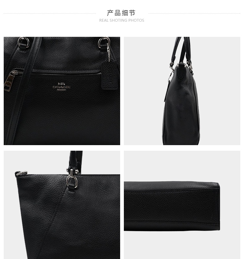 商品Coach|Coach 奥莱款中号女士皮质单肩手提饺子包 79997SVBK,价格¥1367,第6张图片详细描述