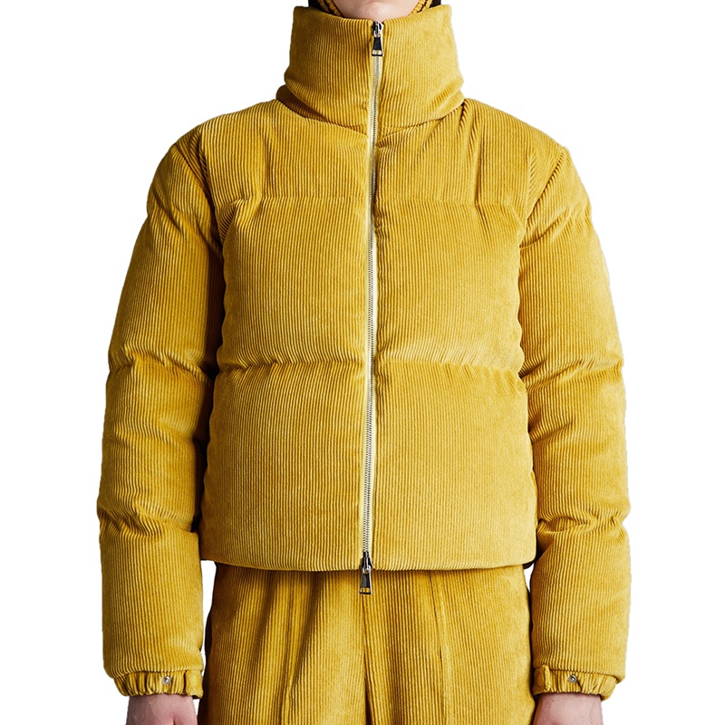 商品Moncler|Moncler/蒙克莱 22年秋冬新款 Antre系列 女士玉米黄色系灯芯绒短款羽绒服夹克H20931A000545964B12B,价格¥10032,第5张图片详细描述