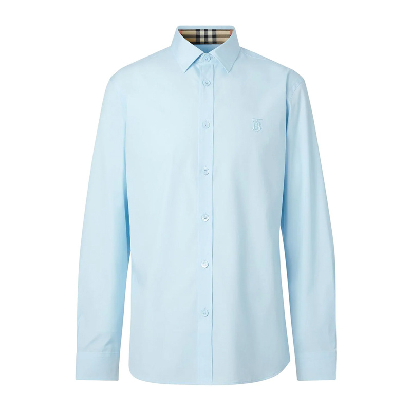 商品Burberry|Burberry 博柏利 男士浅蓝色专属标识衬衫 8032307,价格¥1624,第3张图片详细描述