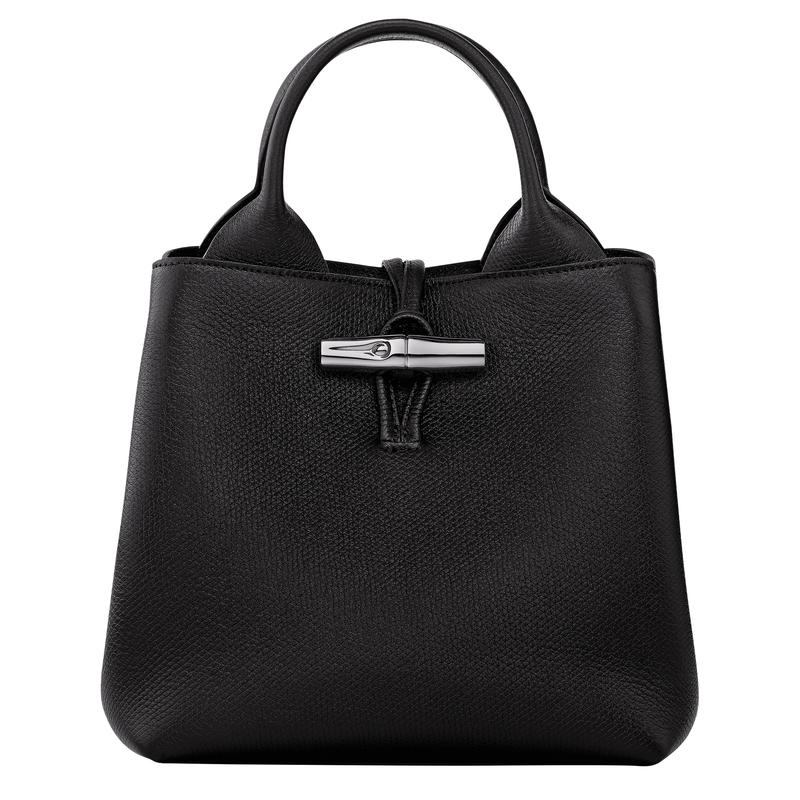 商�品Longchamp|珑骧 Le Roseau系列小号女士黑色皮革手提包 10273HFP001,价格¥5350,第6张图片详细描述