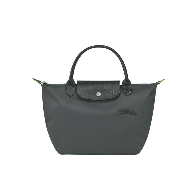 商品Longchamp|LONGCHAMP/珑骧 女士灰色帆布银色五金按扣拉链开合小号手提包,价格¥716,第2张图片详细描述