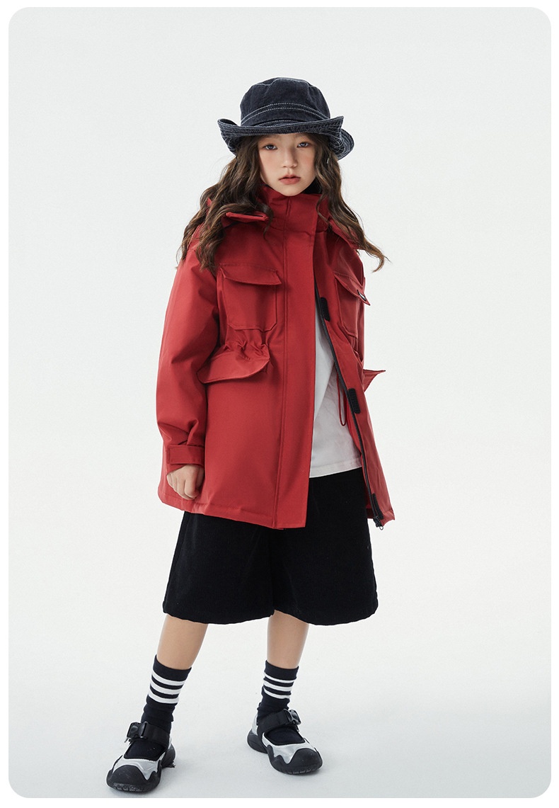 商品[国内直发] GLENVINTEN|格岚云顿英国品牌高端系列女童秋冬工装连帽羽绒服2024新款冬季儿童中大童三防保暖羽绒外套,价格¥560,第28张图片详细描述