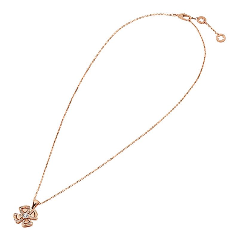 商品BVLGARI|  BVLGARI/宝格丽 FIOREVER系列 18K金玫瑰金花朵镶有钻石的项链 356223,价格¥59058,第3张图片详细描述