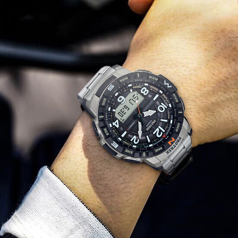 商品[国内直发] Casio|卡西欧高端登山系列PROTREK PRT-B50T-7 每日闹铃 整点响报 全自动日历 12/24小时时制 耐低温（-10℃） 指针闪避功能,价格¥1677,第4张图片详细描述