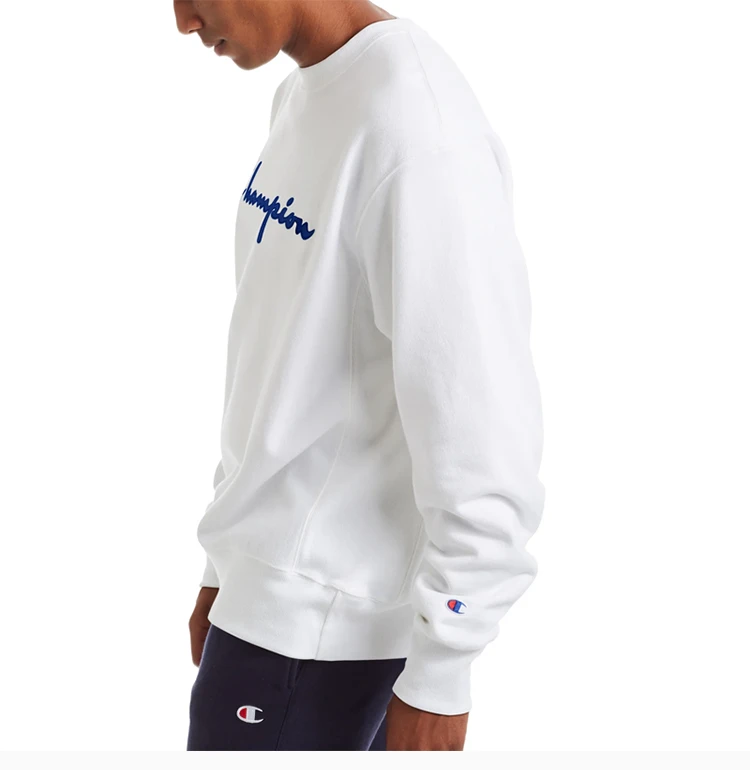 商品[国内直发] CHAMPION|Champion 男士白色圆领刺绣卫衣 GF70-Y08069-100,价格¥175,第5张图片详细描述