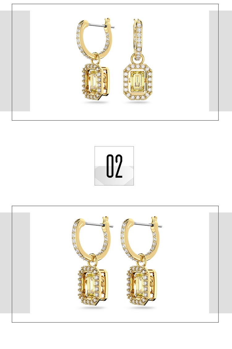 商品Swarovski|SWAROVSKI 施华洛世奇MILLENIA 水滴形耳环方糖造型线上限定 礼物 5641169,价格¥756,第3张图片详细描述