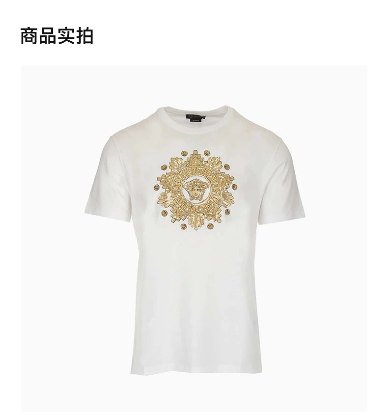商品[国内直发] Versace|VERSACE 白色男士T恤 A85171-A228806-A2088,价格¥5663,第4张图片详细描述