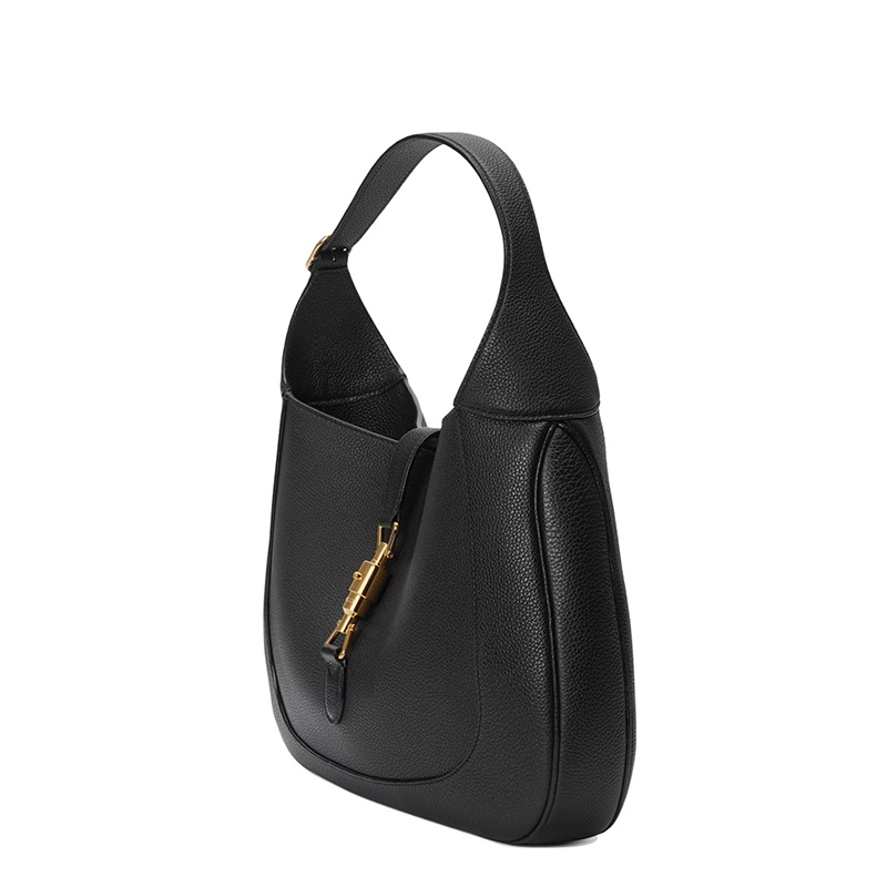 商品Gucci|GUCCI/古驰 22春夏新款Jackie 1961系列 女士中号黑色皮革金扣单肩斜挎腋下包手提包‎636712AZB0G1000,价格¥24789,第3张图片详细描述