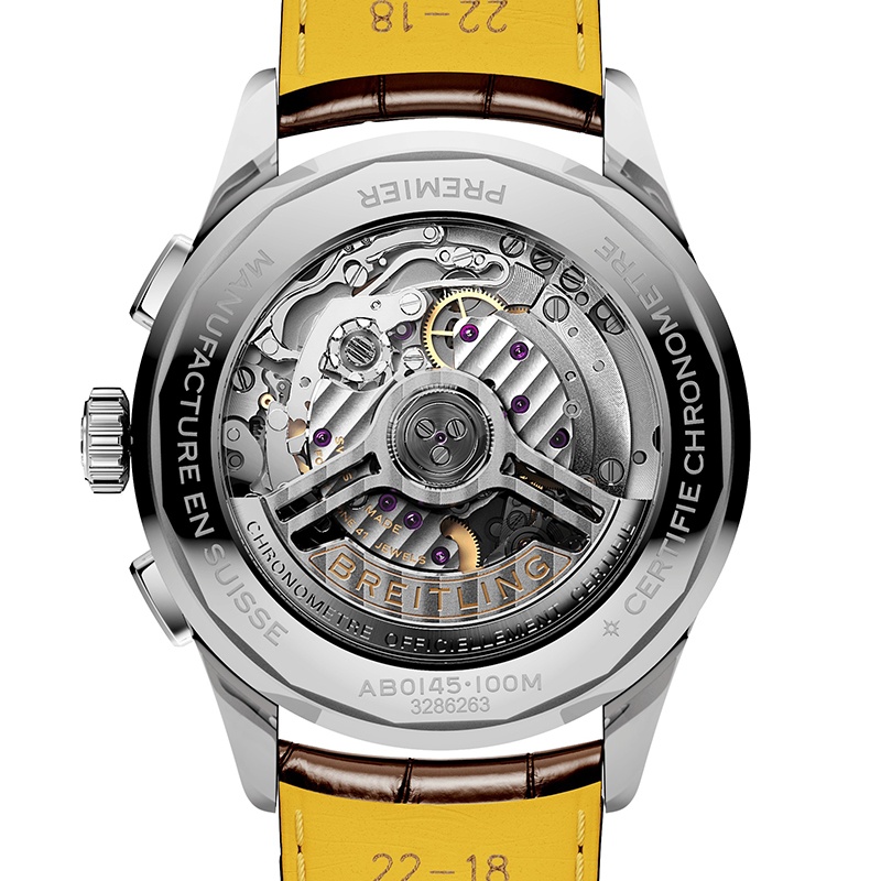 商品BREITLING|BREITLING 23新款 PREMIER系列B01男士棕色鳄鱼皮表带玫瑰金精钢自动机表盘腕表42mm,价格¥59607,第3张图片详细描述
