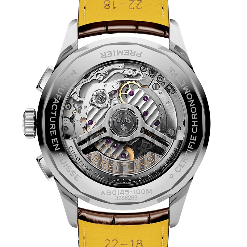 商品BREITLING|BREITLING 23新款 PREMIER系列B01男士棕色鳄鱼皮表带玫瑰金精钢自动机表盘腕表42mm,价格¥58450,第3张图片详细描述