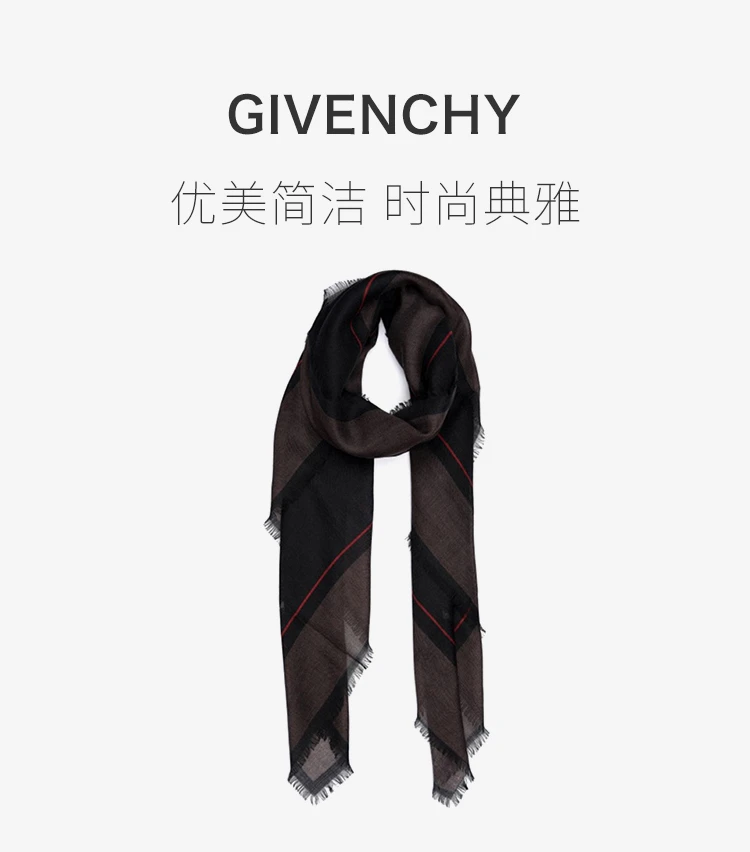 商品Givenchy|BG Givenchy 纪梵希 男士黑色棉质围巾 GW1414SB122-009,价格¥1646,第1张图片详细描述