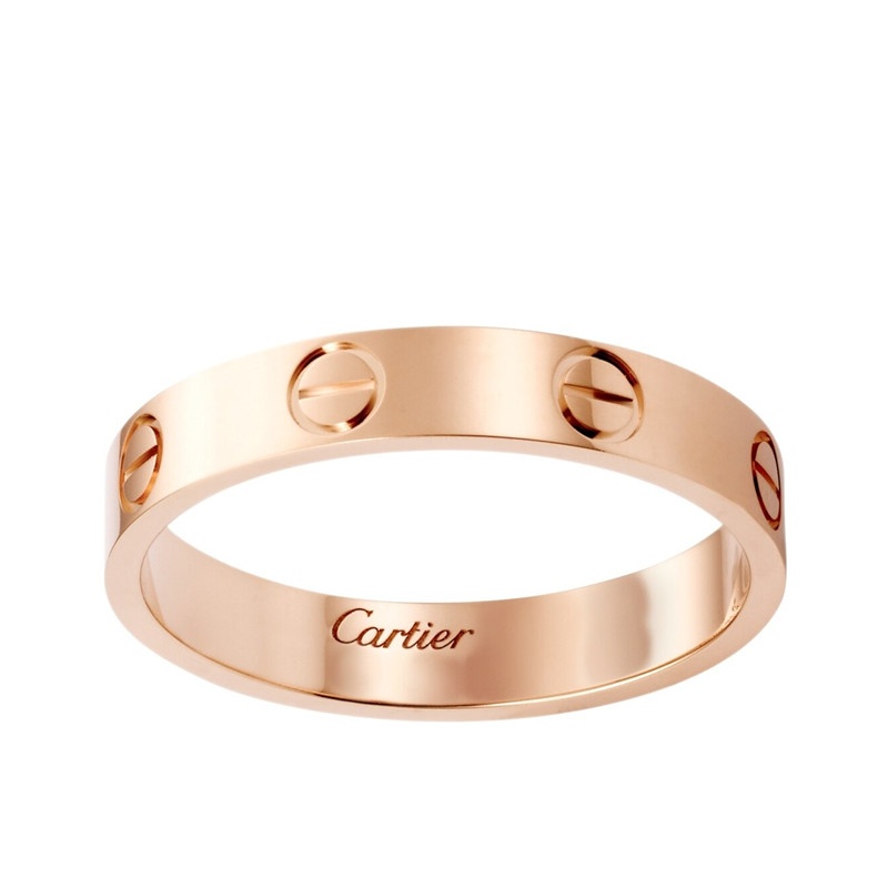 商品Cartier|【现货】卡地亚 经典款LOVE 18K金玫瑰金戒指结婚对戒 B4085200,价格¥9877,第2张图片详细描述