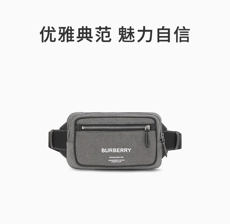 商品Burberry|BURBERRY 灰色男士腰包 8050816,价格¥4810,第1张图片详细描述