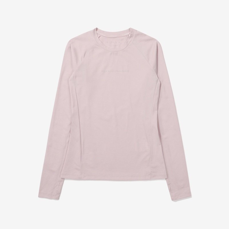 商品Fila|【享贝家】FILA HQ 女士基本款长袖T恤白色/黄色/粉色FS2RLE1252F（特价活动款）,价格¥156,第3张图片详细描述