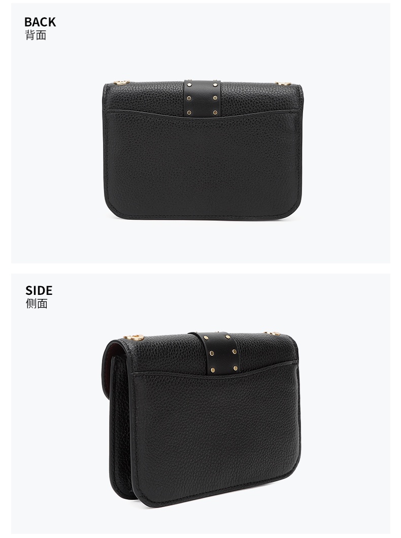 商品[国内直发] Coach|COACH斜挎包蔻驰 奢侈品 女士小号皮质黑色单肩斜挎链条包礼物送女友6924 IMCHK,价格¥750,第4张图片详细描述