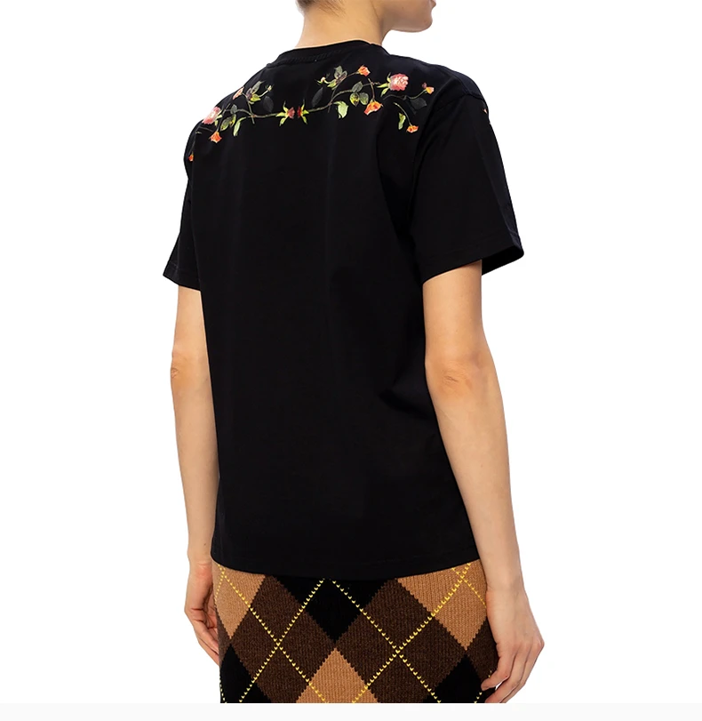 商品Burberry|BURBERRY 女士黑色棉短袖 8037295,价格¥2654,第7张图片详细描述