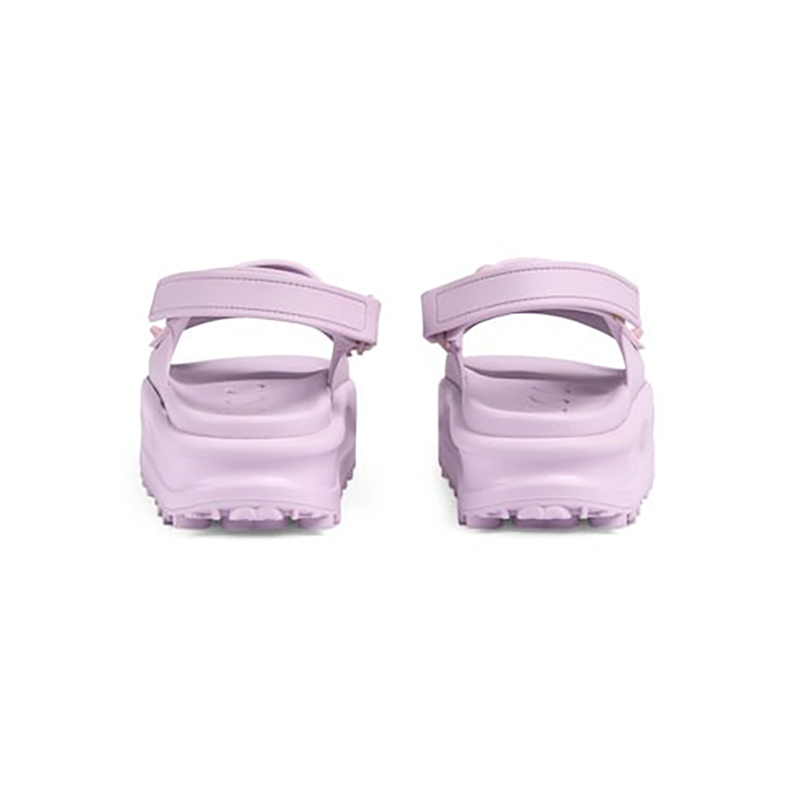 商品Gucci|GUCCI/古驰 女士粉色橡胶Horsebit马衔扣厚底平底凉鞋,价格¥1480,第3张图片详细描述