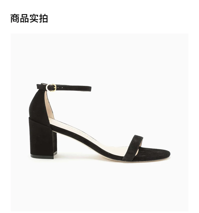 商品Stuart Weitzman|STUART WEITZMAN 女士黑色中跟凉鞋 S2301-BLK,价格¥1604,第4张图片详细描述