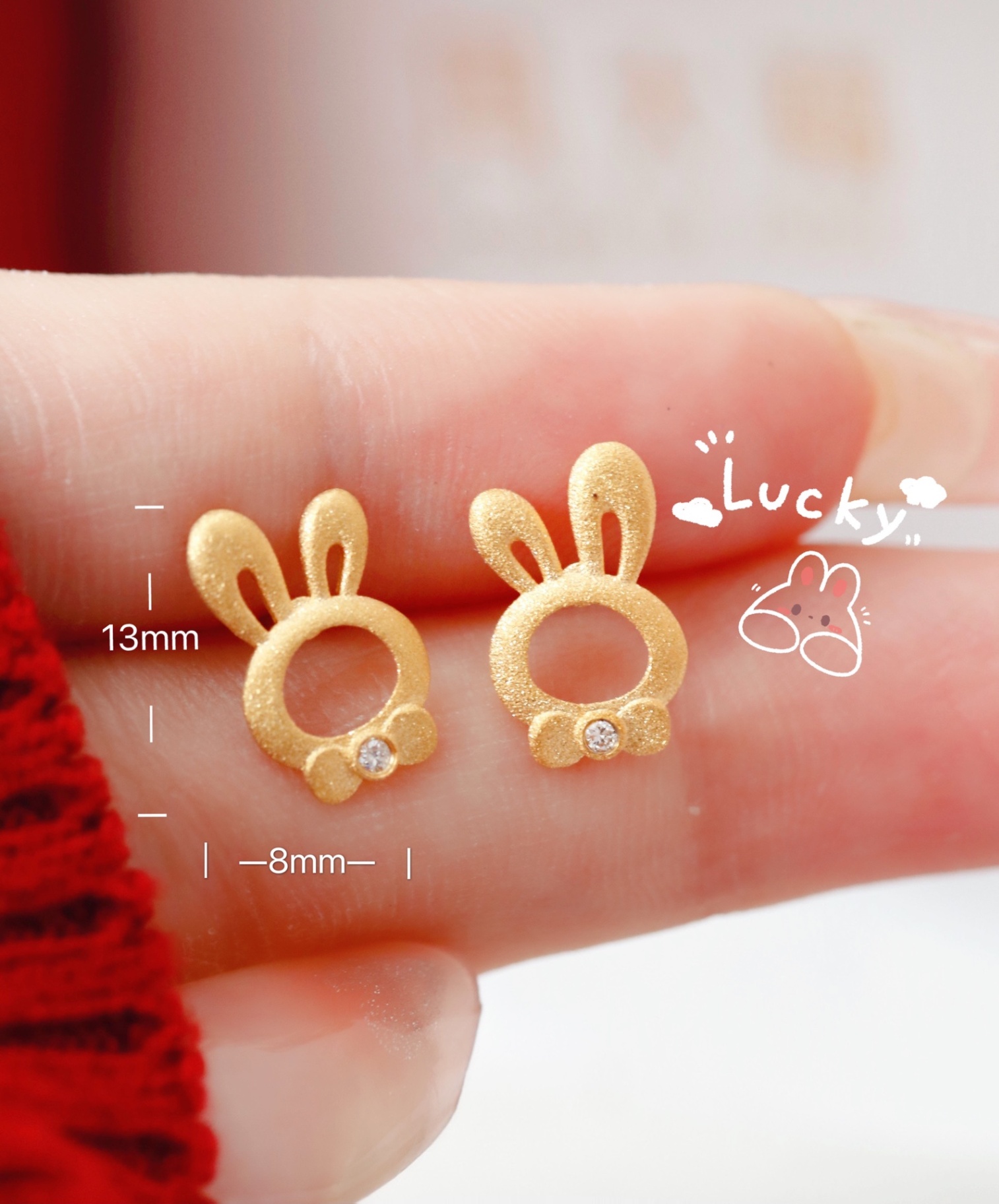 商品[国内直发] Order Dream|18k金钻石兔子耳钉,价格¥1553,第4张图片详细描述