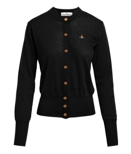 商品Vivienne Westwood|西太后 徽标刺绣羊毛针织开衫（香港仓发货）,价格¥2404,第2张图片详细描述