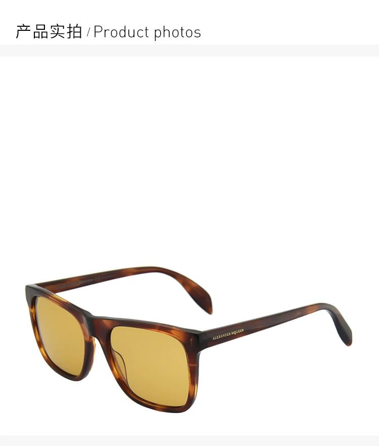 商品[国内直发] Alexander McQueen|Alexander McQueen 亚历山大·麦昆 男士太阳镜 AM0112S-002,价格¥423,第3张图片详细描述