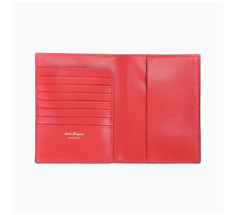 商品Salvatore Ferragamo|SALVATORE FERRAGAMO 中性黑色系徽标牛皮护照钱包 22-D498-700469,价格¥1194,第6张图片详细描述