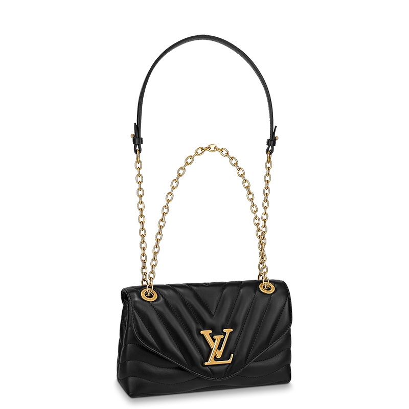 商品Louis Vuitton|预售十天 Louis Vuitton/路易威登 22春夏新款NEW WAVE系列 女士黑色绗缝光滑牛皮革复古金扣金链单肩斜跨手提链条包M58552,价格¥21474,第2张图片详细描述