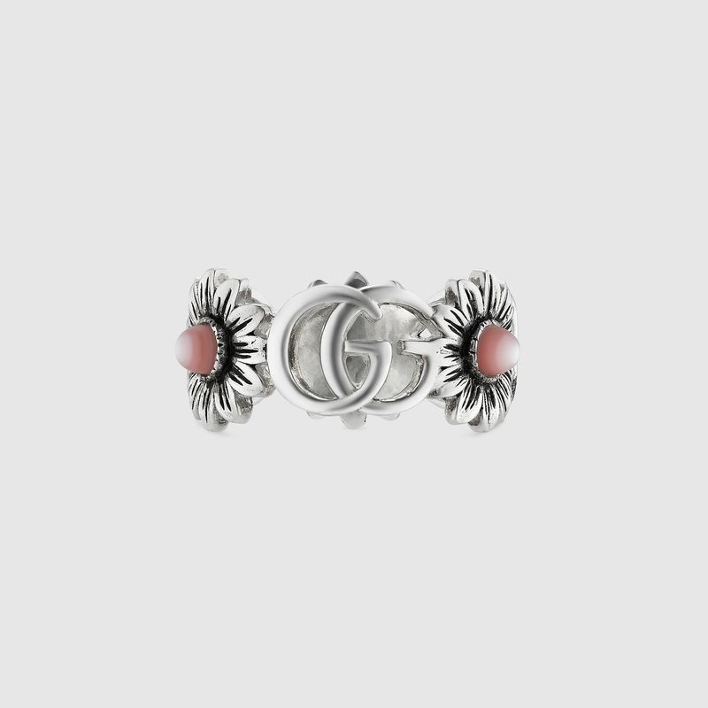 商品Gucci|Gucci古驰925银双G珍珠母贝戒指,价格¥2643,第2张图片详细描述