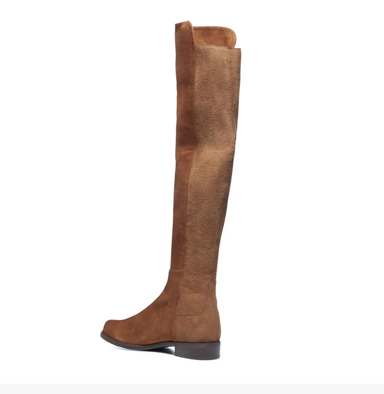商品Stuart Weitzman|STUART WEITZMAN 女士5050系列咖色麂皮绒时尚及膝长筒靴 5050-SUE-COFFEE,价格¥2930,第6张图片详细描述