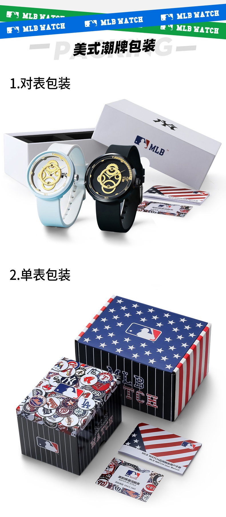 商品[国内直发] MLB|MLB 美职棒NewYork系列街头潮流时尚腕表 个性运动防水石英男表 欧美表 NY608,价格¥429,第10张图片详细描述