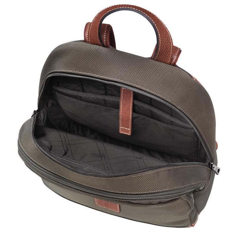 商品Longchamp|LONGCHAMP珑骧 Boxford系列男女通用灰色帆布双肩包,价格¥2791,第5张图片详细描述