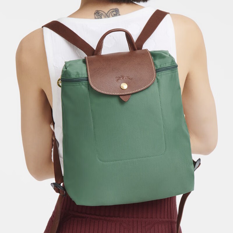 商品Longchamp|LONGCHAMP/珑骧 女士中号帆布按扣拉链双肩包,价格¥976,第10张图片详细描述