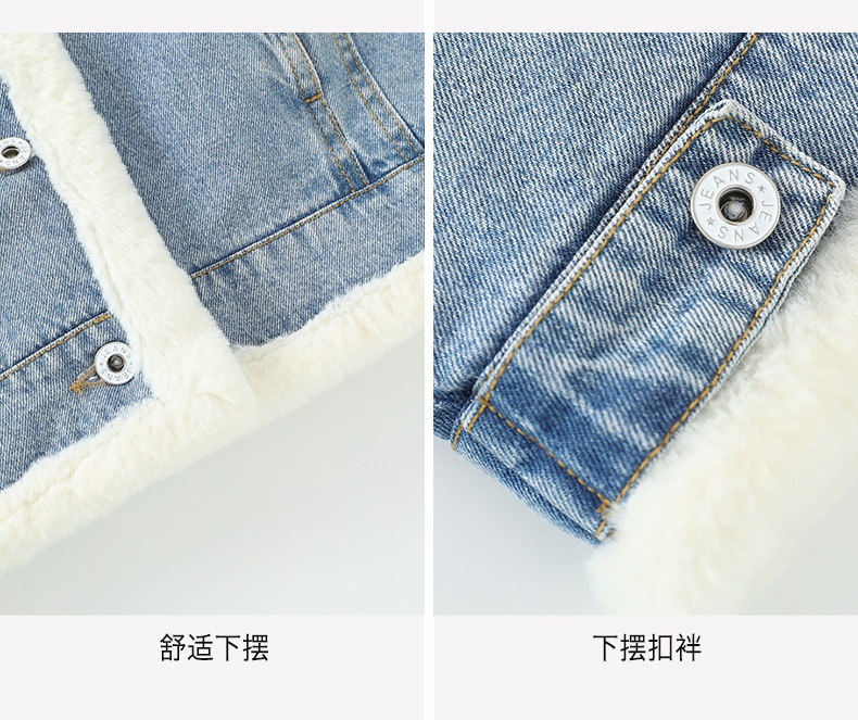 商品[国内直发] GLENVINTEN|格岚云顿英国品牌高端系列女童冬季牛仔外套2024秋冬新款中大童洋气时髦儿童加绒加厚大衣潮,价格¥423,第7张图片详细描述
