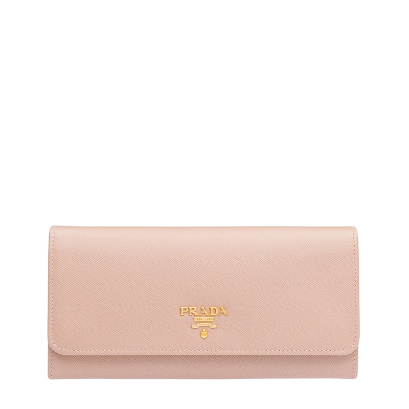 商品Prada|PRADA/普拉达 22春夏新款 女士皮粉色皮革金标多隔层长款钱包1MH132_QWA_F0236,价格¥6621,第2张图片详细描述