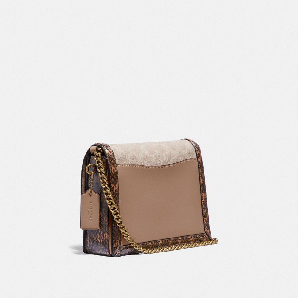商品[国内直发] Coach|COACH新款蔻驰女包专柜款Hutton撞色个性蛇皮单肩斜挎包棕色送女友礼物89068 B4PVR,价格¥2641,第6张图片详细描述