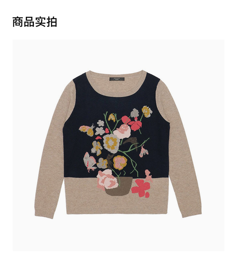 商品Max Mara|MAX MARA 女士棕色图案羊毛毛衣 53660143-600-001,价格¥1544,第6张图片详细描述